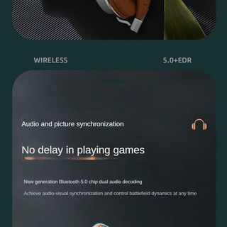 [Phong Cách Mới] Tai Nghe Gaming 510BT Bluetooth Tai nghe không dây thẻ có thể gập lại 5.0 Truyền tốc độ cao Đồng bộ hóa âm thanh và video Tai nghe di động thoải mái