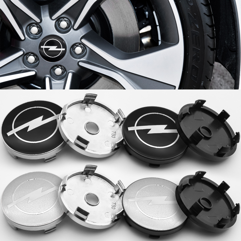 Opel 4 cái 60mm xe hubcap trung tâm nắp bánh xe bộ phận sửa đổi vành