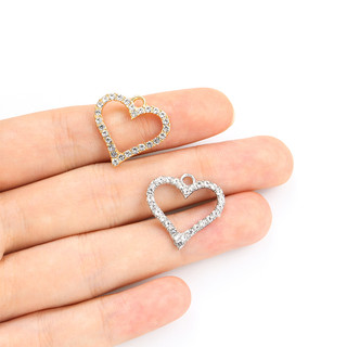 Set 10 Mặt Vòng cổ Hình Trái Tim Đính Đá Thời Trang Cho Cặp Đôi