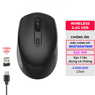 Chuột Không Dây M107- USB 2.4GHz, Nút DPI, Dùng Pin, Phù Hợp Cho PC Và Laptop