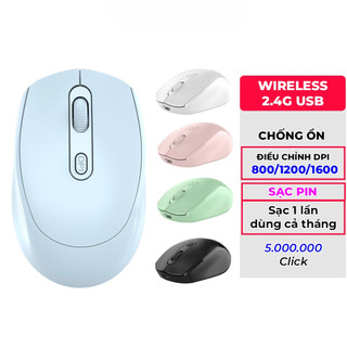 Chuột Không Dây M107- USB 2.4GHz, Nút DPI, Dùng Pin, Phù Hợp Cho PC Và Laptop
