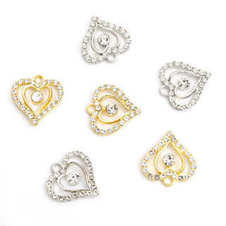 Set 10 Mặt Vòng cổ Hình Trái Tim Đôi Đính Đá Thời Trang Cho Cặp Đôi
