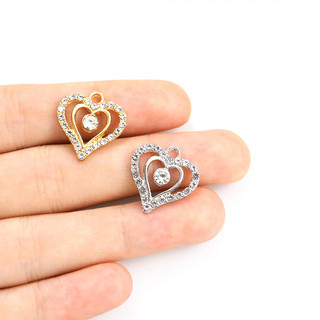 Set 10 Mặt Vòng cổ Hình Trái Tim Đôi Đính Đá Thời Trang Cho Cặp Đôi