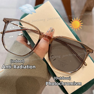 Thời Trang Retro Photochromic Chống Bức Xạ Kính Bóng Cho Nam Nữ Vuông Kính Mát Thương Hiệu Cao Cấp Thiết Kế Vintage Kính Chống Nắng Cho Nữ Kính Mắt