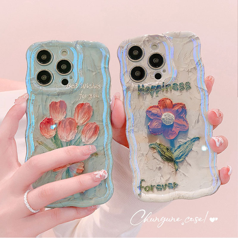 Ốp Điện Thoại Mềm Chống Sốc Hình Hoa Tulip Cho iPhone 14 Pro Max 11 12 13 Pro Max 13pro
