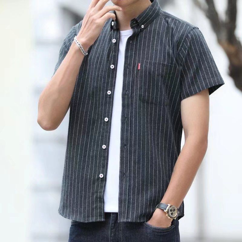 Áo Sơ Mi Nam Ngắn Tay Sọc Ca Rô