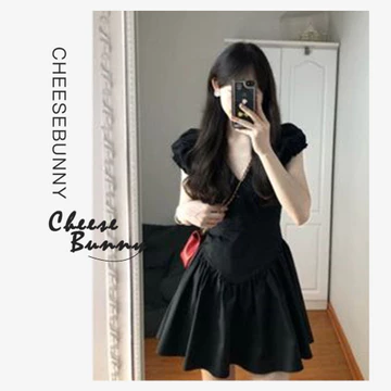 Cheesebunny váy babydoll đầm babydoll Đầm Xoè Cổ V Nhẹ Nhàng Siêu Dễ Thương