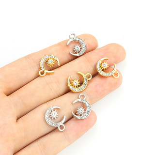 Set 20 Mặt Vòng cổ / Vòng Tay / Khuyên Tai Thủ Công Bằng Hợp Kim Hình Mặt Trăng / Mặt Trời Thời Trang Cho Cặp Đôi