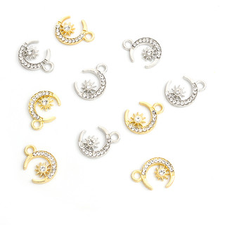 Set 20 Mặt Vòng cổ / Vòng Tay / Khuyên Tai Thủ Công Bằng Hợp Kim Hình Mặt Trăng / Mặt Trời Thời Trang Cho Cặp Đôi