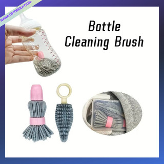Set 2 Bàn Chải Vệ Sinh Bình Sữa Em Bé Kèm Kềm Và Hộp Đựng Tiện Lợi