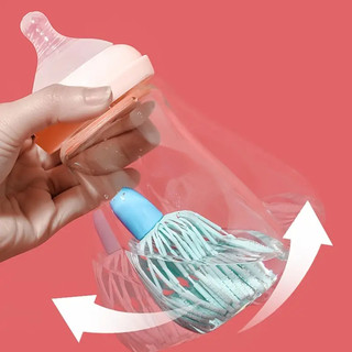 Set 2 Bàn Chải Vệ Sinh Bình Sữa Em Bé Kèm Kềm Và Hộp Đựng Tiện Lợi