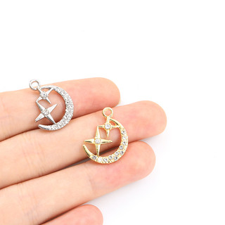 Set 10 Mặt Vòng cổ Hình Mặt Trăng Và Ngôi Sao Bằng Hợp Kim Thời Trang Cho Nam Nữ