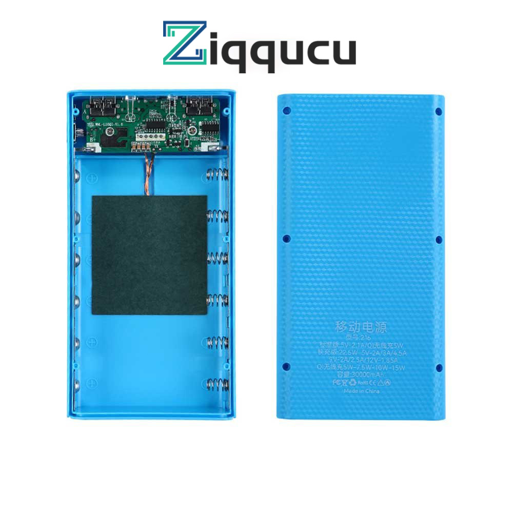 ZIQQUCU 6 x 21700 DIY Power Bank Box Bộ sạc pin Vỏ nhựa có màn hình LCD ...