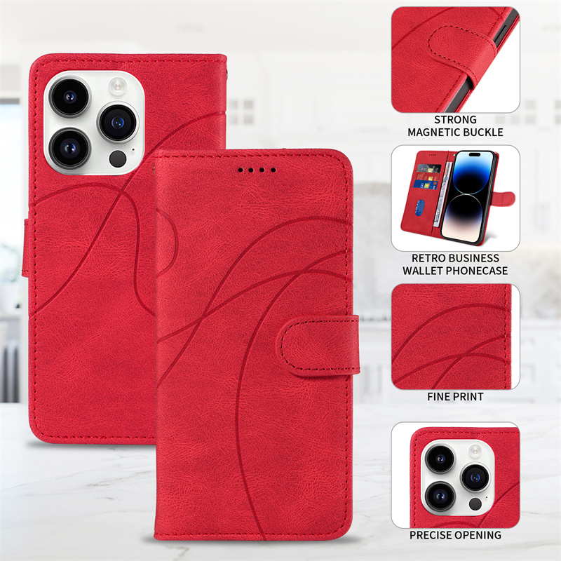 Dành Cho Iphone 14 Plus 13 12 Mini Pro Max Ốp Lưng Ví Da PU Có Khe Cắm Thẻ Đứng Vỏ Lật Chống Sốc