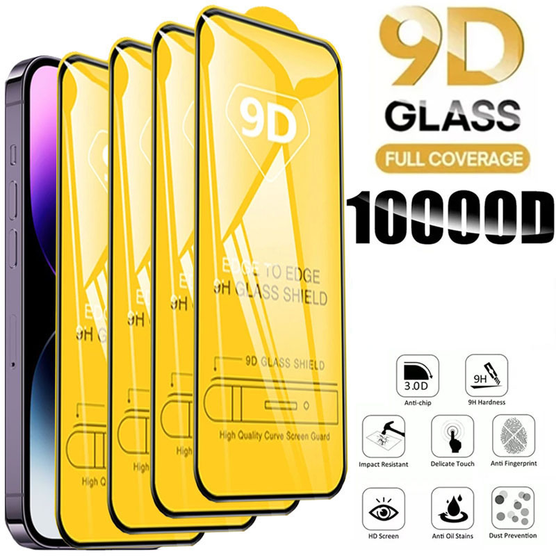 Set 2 Kính Cường Lực 9D Bảo Vệ Màn Hình Điện Thoại IPhone 15 14 Plus 13 12 11 Pro Max X XR XS Max 7 8 6S 14 Plus