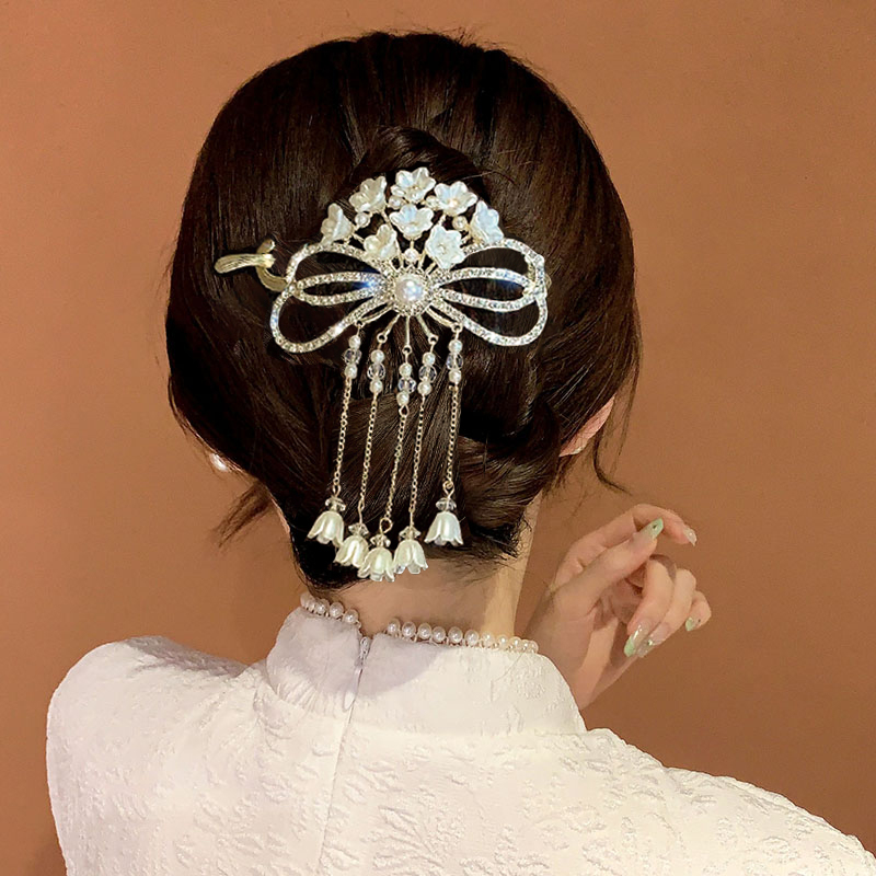 Lily of the thung lũng hoa kẹp tóc kim cương cua móng vuốt kẹp tóc từ kẹp phụ kiện tóc mới