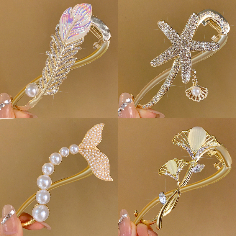 Lily of the thung lũng hoa kẹp tóc kim cương cua móng vuốt kẹp tóc từ kẹp phụ kiện tóc mới