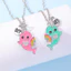 Set 2 Vòng cổ Tình Bạn Mặt Hình Cá Heo / Trái Tim / Cá Heo Dễ Thương