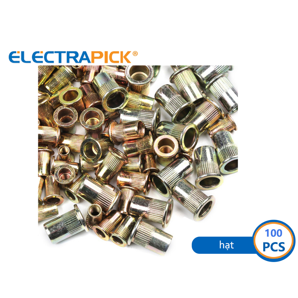 Clectrapick Set 100 Đai Ốc Đinh Tán M3 M4 M5 M6 M8 Bằng Thép Cacbon ...