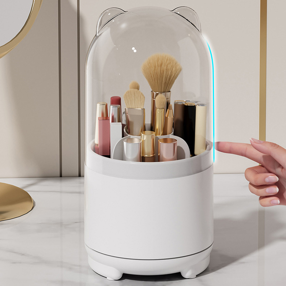 Giá Đỡ Cọ Trang Điểm Xoay 360 Độ Tiện Dụng° Hộp Đựng Cọ Trang Điểm Bekas Berus Chống Bụi Có Thể Xoay Được