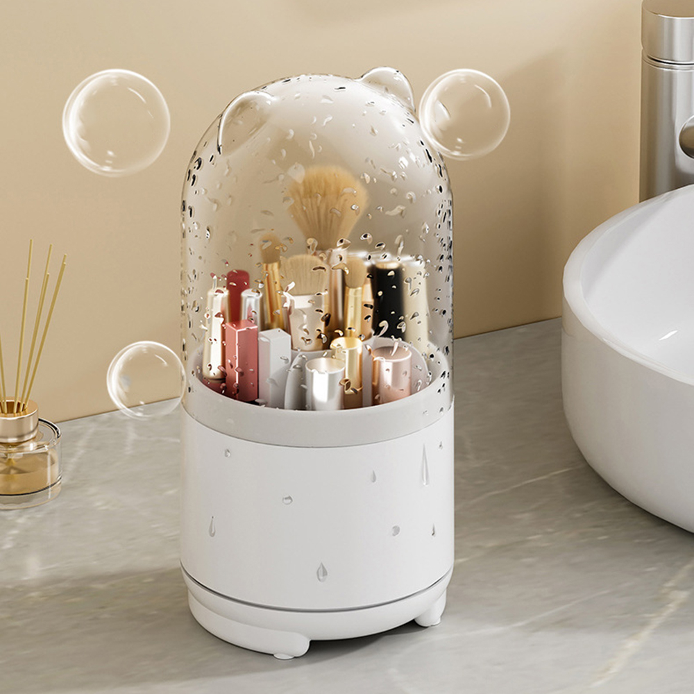 Giá Đỡ Cọ Trang Điểm Xoay 360 Độ Tiện Dụng° Hộp Đựng Cọ Trang Điểm Bekas Berus Chống Bụi Có Thể Xoay Được