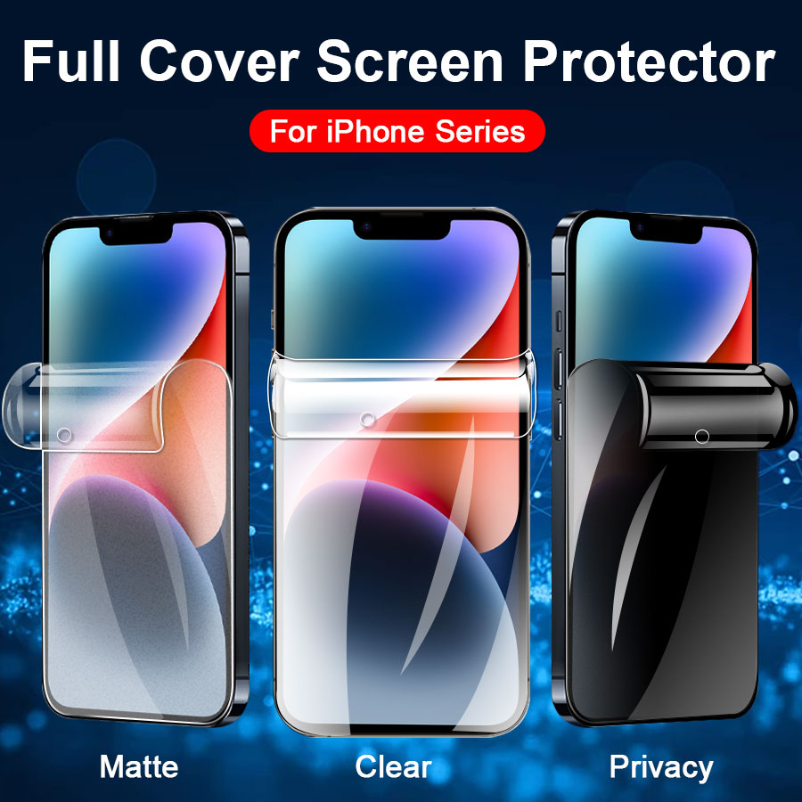 Miếng dán PPF bảo vệ màn hình chống trầy thích hợp cho iPhone 17 16 Pro Max 15 14 13 12 Mini 11 Pro XR X XS Max 7 8 6 6s Plus SE 2020 Chống Nhìn Trộm Chống Vân Tay bảo vệ mắt Clear Matte Anti Blue Green Light Bảo vệ màn hình
