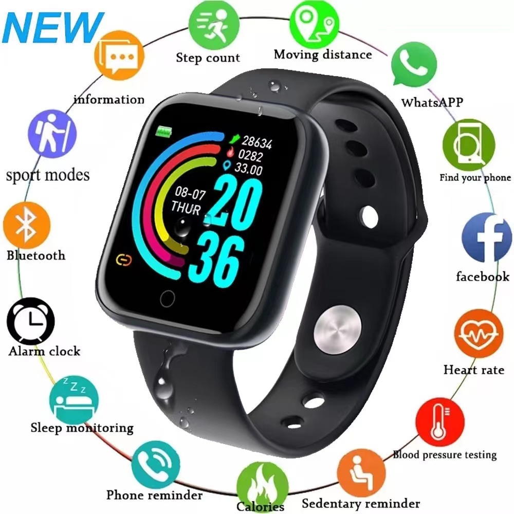 Y68 Đồng Hồ Thông Minh Thể Thao Ban Nhạc Bluetooth Dây Đeo Tay Màn