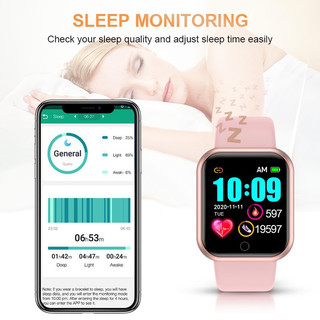 Y68 Đồng Hồ Thông Minh Thể Thao Ban Nhạc Bluetooth Dây Đeo Tay Màn Hình Theo Dõi Máu Màn Hình Đồng Hồ Thông Minh Smartwatch Nam Nữ