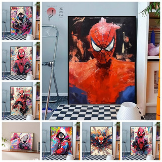 MOZI ✨người nhện 40*50cm tranh tô màu theo số tranh tô màu số hoá tranh số hóa gam tranh sơn dầu số hoá tranh sơn dầu số hóa bts sơn acrylic  tranh số hoá anime sơn theo sốTranh Sơn Dầu Vẽ Tay Hình Người Nhện Hoạt Hình