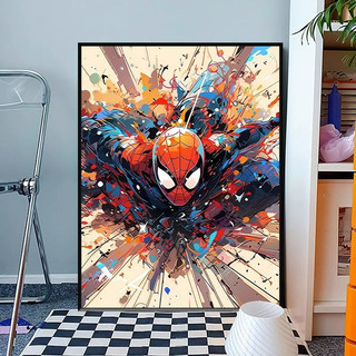 MOZI ✨người nhện 40*50cm tranh tô màu theo số tranh tô màu số hoá tranh số hóa gam tranh sơn dầu số hoá tranh sơn dầu số hóa bts sơn acrylic  tranh số hoá anime sơn theo sốTranh Sơn Dầu Vẽ Tay Hình Người Nhện Hoạt Hình