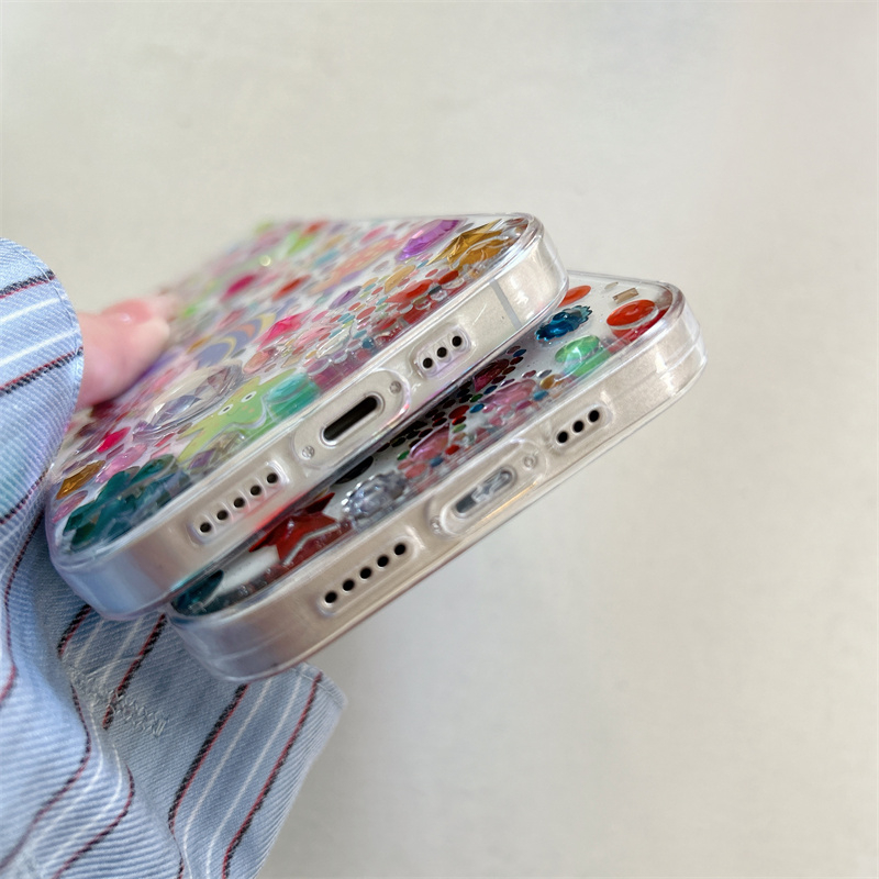 Iphone 16 15 14 14 Pro max 13 Pro max Diamond Sea World họa tiết keo chất liệu điện thoại