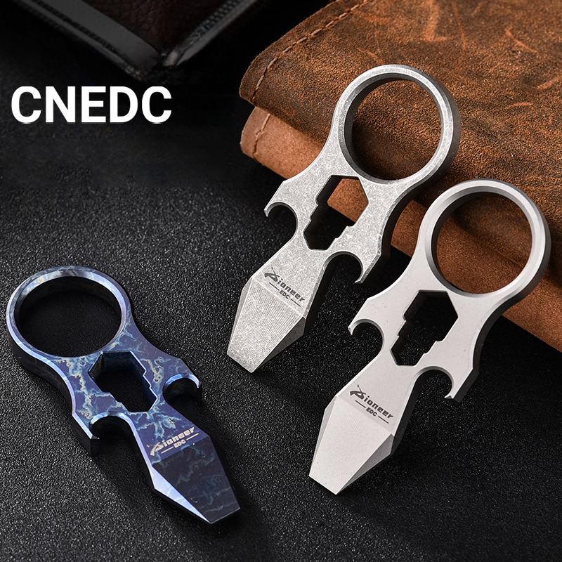 CNEDC Titanium Alloy EDC Small Tool Multi-function Crowbar Outdoor ...