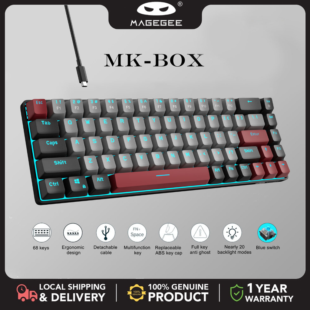 Bàn Phím Cơ gaming Không Dây Loại c 68 Phím magegee mk-box 60% Dành Cho ...