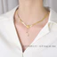 Vòng cổ titan không gỉ mạ vàng 18k thiết kế mặt hình bướm phun cát ánh kim thời trang sang trọng dành cho nữ