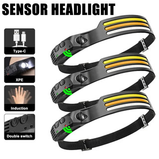 Đèn Pha LED Sạc Được 2300 230 Độ°Đèn Pin 10 Chế Độ Có Cảm Biến Ánh Sáng Dùng Cho Leo Núi / Chạy Bộ / Câu Cá