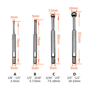 4 Máy đo lỗ nhỏ Bộ đồng hồ đo kính thiên văn Máy đo loại bóng đầy đủ 0,125 - 0,5 "4 chiếc Full-Ball Lỗ khoan nhỏ Gage chính xác