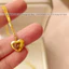Vòng cổ titan nữ không gỉ mạ vàng 18k mặt hình trái tim khắc chữ love phong cách thời trang hàn quốc