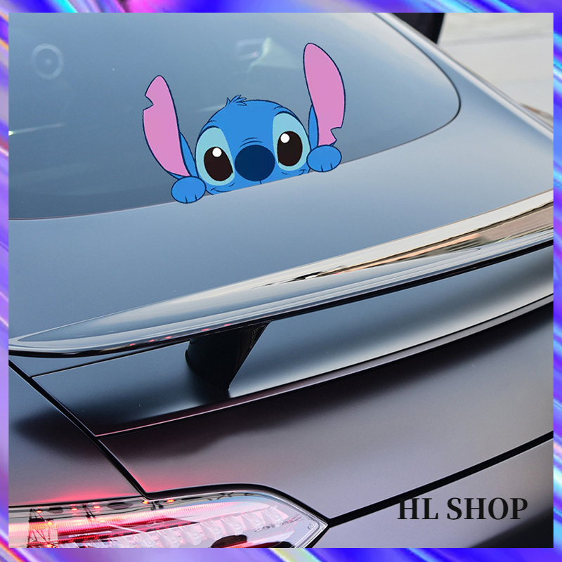 Miếng Dán Trang Trí Xe Hơi Chống Trầy Xước Chống Thấm Nước Họa Tiết Hoạt Hình Stitch Dễ Thương