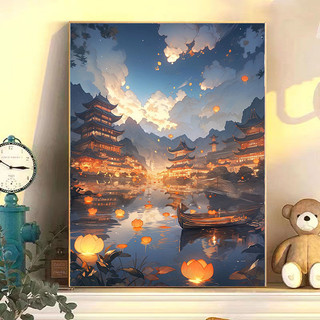 MOZI✨toà nhà cổ xưa 40*50cm tranh tô màu theo số tranh tô màu số hoá tranh sơn dầu số  sơn acrylic  Sơn kỹ thuật số tranh số hóatô màu theo sốTranh Sơn Dầu Phong Cảnh Cổ Điển Tự Làm Thủ Công