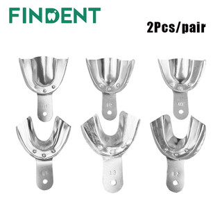 2 cái / cặp vật liệu nha khoa khay miệng lấy dấu khay nha khoa khay thép không gỉ non-đục lỗ
