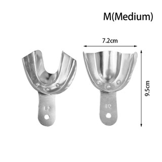 2 cái / cặp vật liệu nha khoa khay miệng lấy dấu khay nha khoa khay thép không gỉ non-đục lỗ