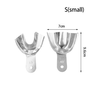 2 cái / cặp vật liệu nha khoa khay miệng lấy dấu khay nha khoa khay thép không gỉ non-đục lỗ