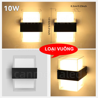 Đèn Led Ngoài Trời Dán Tường Trong Nhà Đèn Tường Trang Trí Nhà Cửa Đèn LED Vuông Tròn Đèn Cho Sân Vườn Hành Lang Cầu Thang
