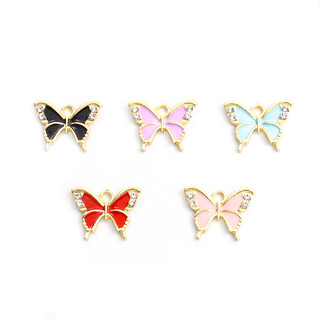 Set 10 Mặt Vòng cổ Hình Bướm Tráng Men Nhiều Màu