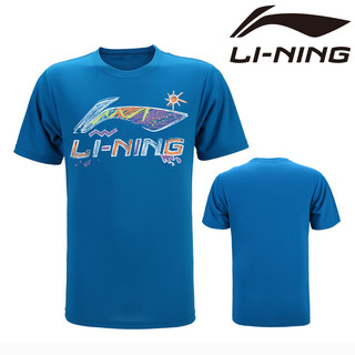 Li NING Áo thun cầu lông Bóng bàn Quần áo thể thao dành cho nam nữ Bóng bàn thi đấu Áo sơ mi tập luyện Baskteball Trainingf Áo thun thể thao Casula Top