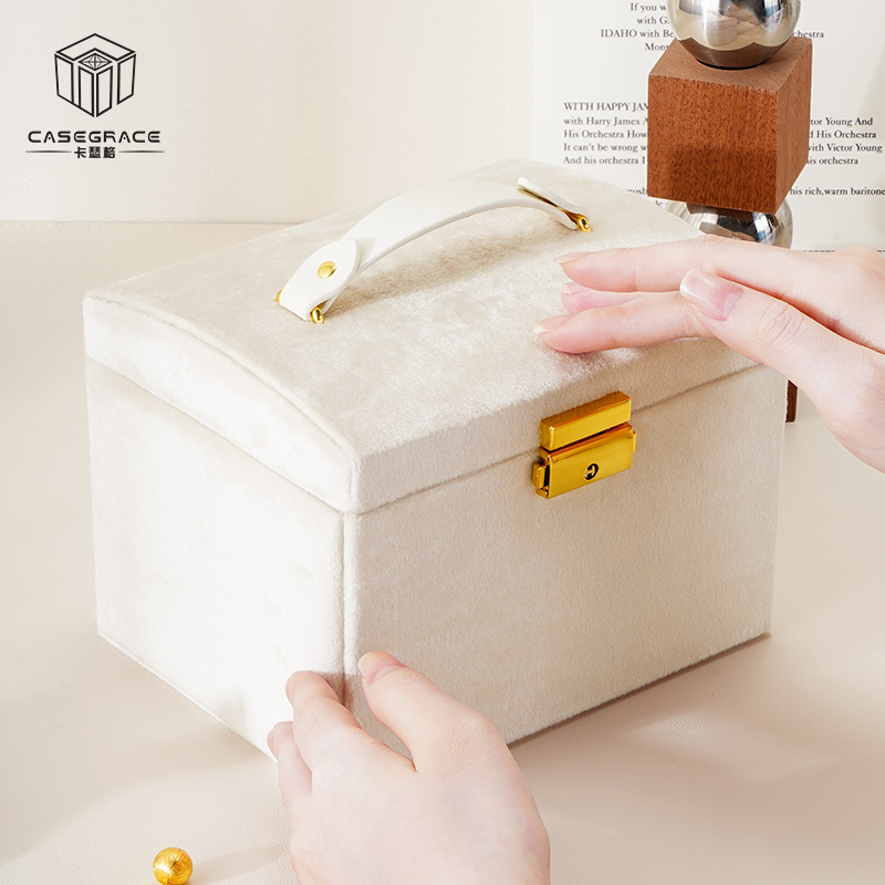 Hộp Nhung Đựng Trang Sức Hai Tầng Đa Năng