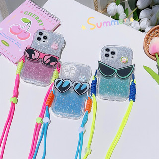 Ốp Điện Thoại Thiết Kế Hoạt Hình Có Kẹp Đeo Mắt Kính + Dây Đeo Phong Cách Mới Phù Hợp Với Tất Cả Điện Thoại