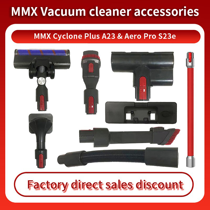 Phù hợp cho máy hút bụi MMX Cyclone Plus A23 & Aero Pro S23e S2306B Bàn chải sàn cơ giới Con lăn Bình nước Bàn chải loại bỏ vết bẩn Bàn chải khoảng cách ống Bàn chải thú cưng Ống uốn cong gió