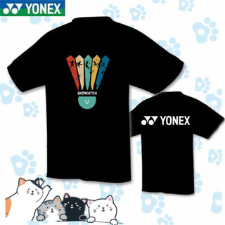 Yonex thoáng khí khô nhanh nam nữ áo sơ mi cầu lông và quần vợt mới, áo sơ mi thể thao văn hóa tùy chỉnh cổ tròn
