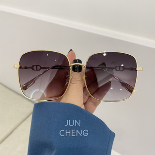 Phiên Bản Hàn Quốc Của Kính Mát Khung Vuông Cho Nữ Thời Trang Mới Nam Nữ Chụp Đường Phố Mặt Tròn Kính Mát Màu Nâu Lái Xe